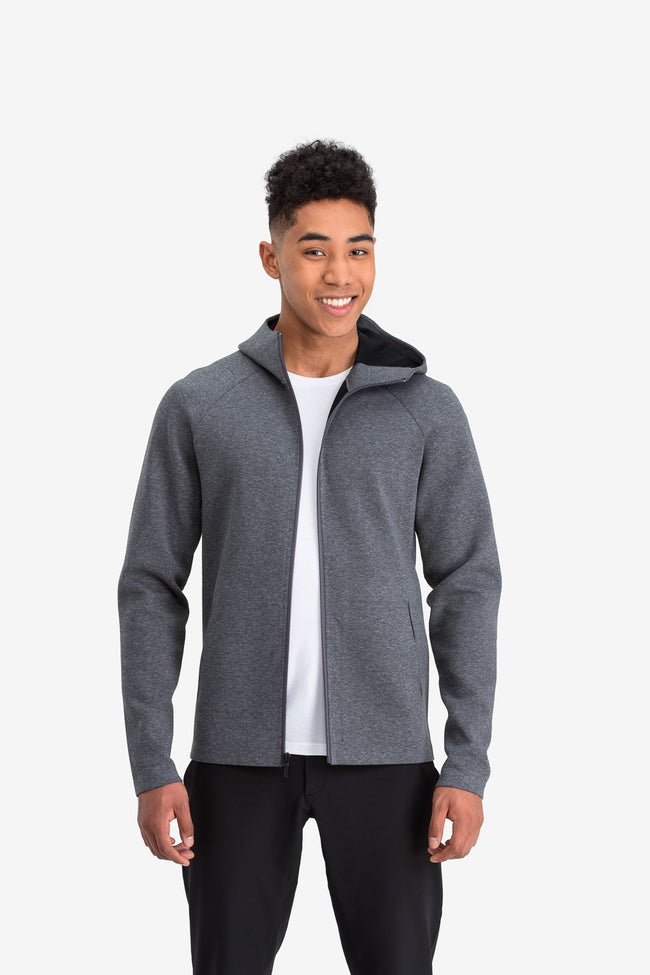 RYU Mens Ethos Full Zip Hoodie in Heather Anchor