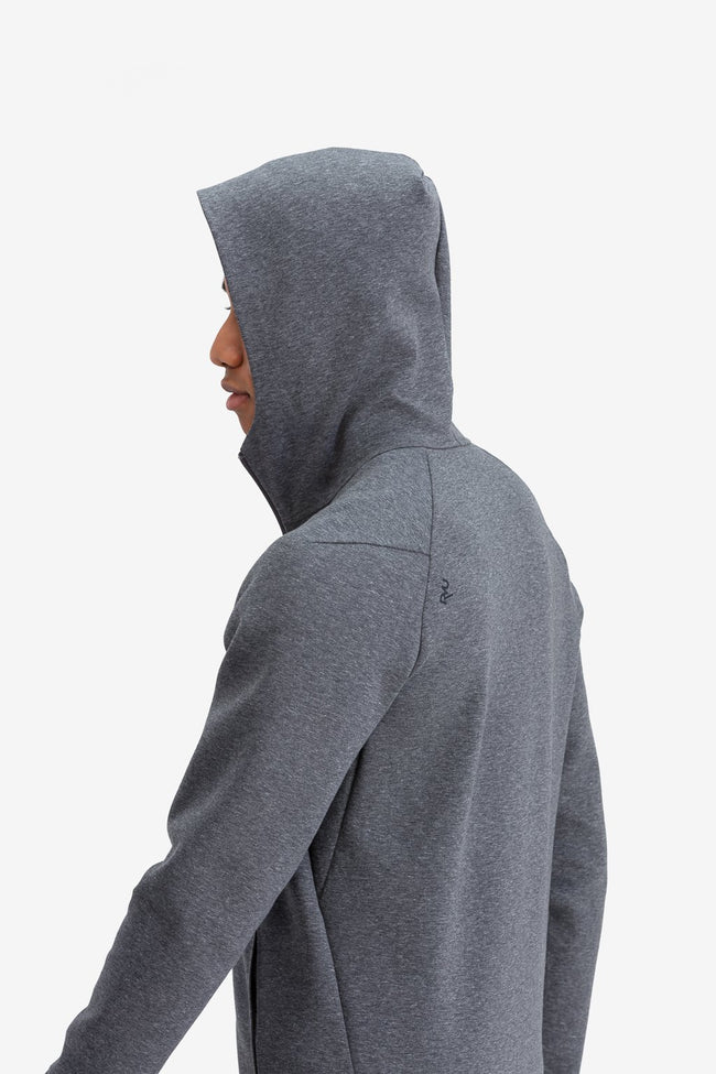 RYU Mens Ethos Full Zip Hoodie in Heather Anchor