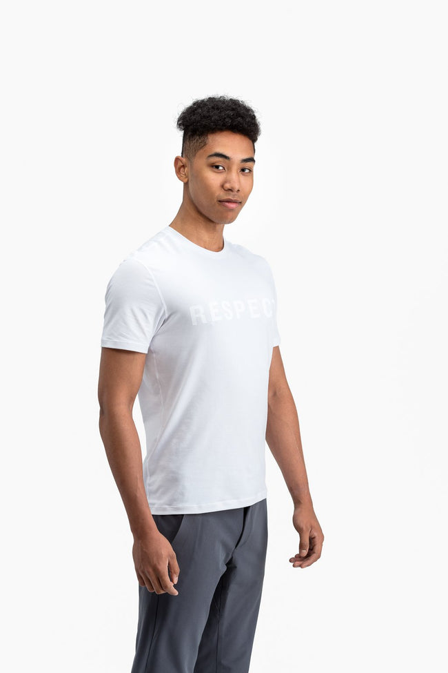 RYU Mens Standard Issue Crew - Respect Graphic in White