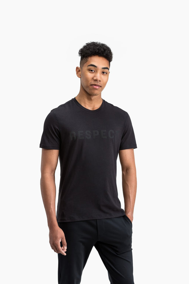 RYU Mens Standard Issue Crew - Respect Graphic in Raven