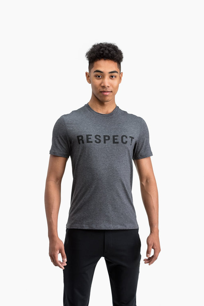 RYU Mens Standard Issue Crew - Respect Graphic in Asphalt Heather