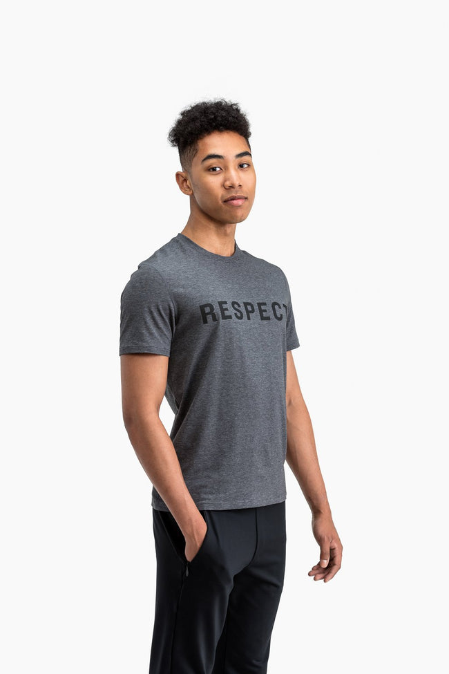 RYU Mens Standard Issue Crew - Respect Graphic in Asphalt Heather