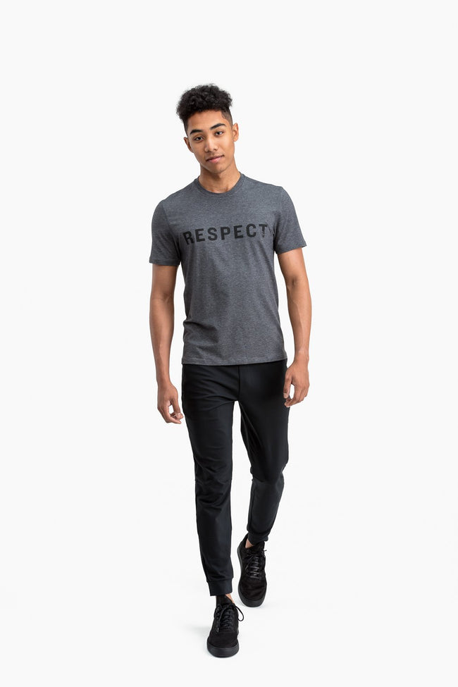 RYU Mens Standard Issue Crew - Respect Graphic in Asphalt Heather