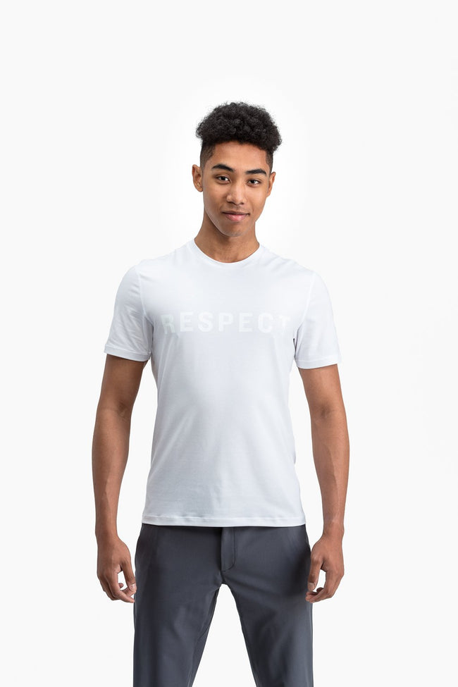 RYU Mens Standard Issue Crew - Respect Graphic in White