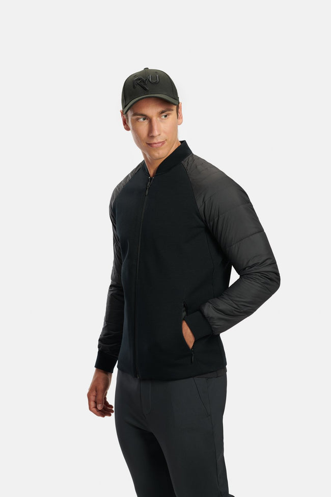RYU Mens Ethos Bomber Jacket in Black