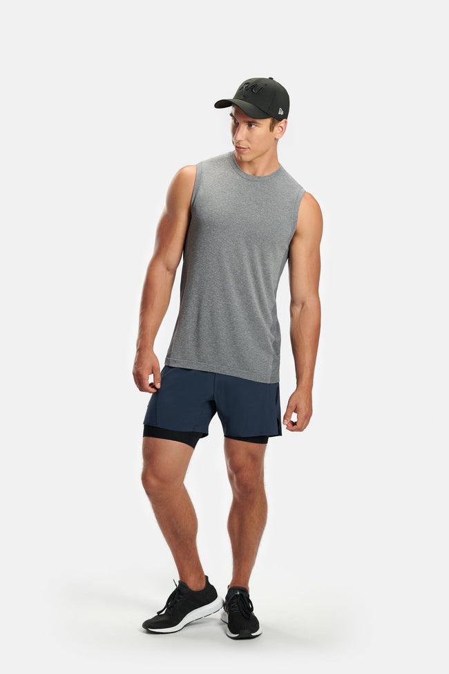 RYU Mens Standard Issue Tank in Asphalt Heather