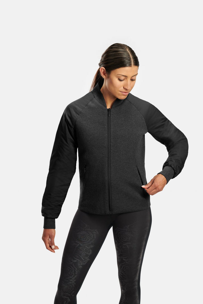 RYU Womens Ethos Bomber Jacket in Black