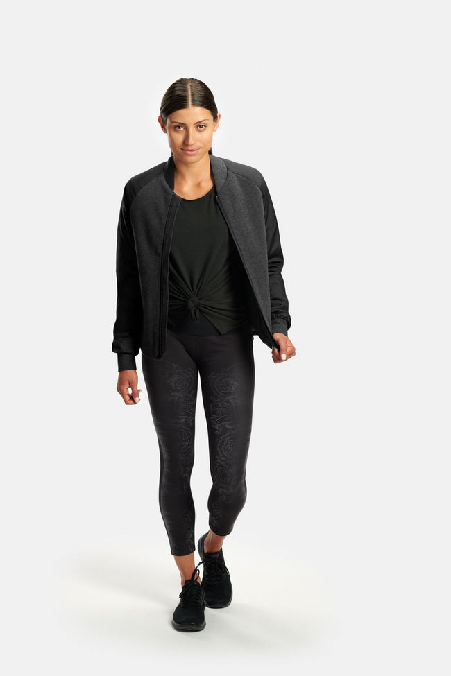 RYU Womens Ethos Bomber Jacket in Black
