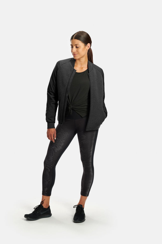 RYU Womens Ethos Bomber Jacket in Black