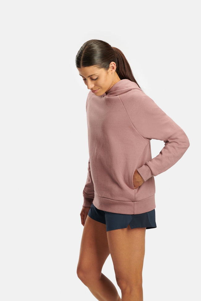 RYU Womens Core Hoodie in Mauve Concrete