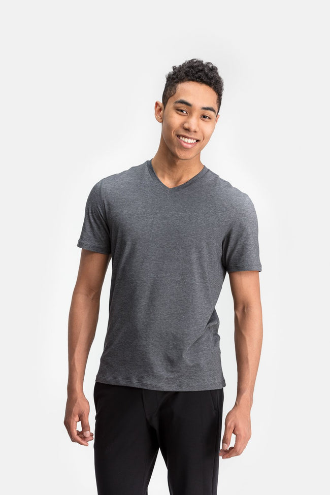 RYU Mens Standard Issue V Neck in Asphalt Heather
