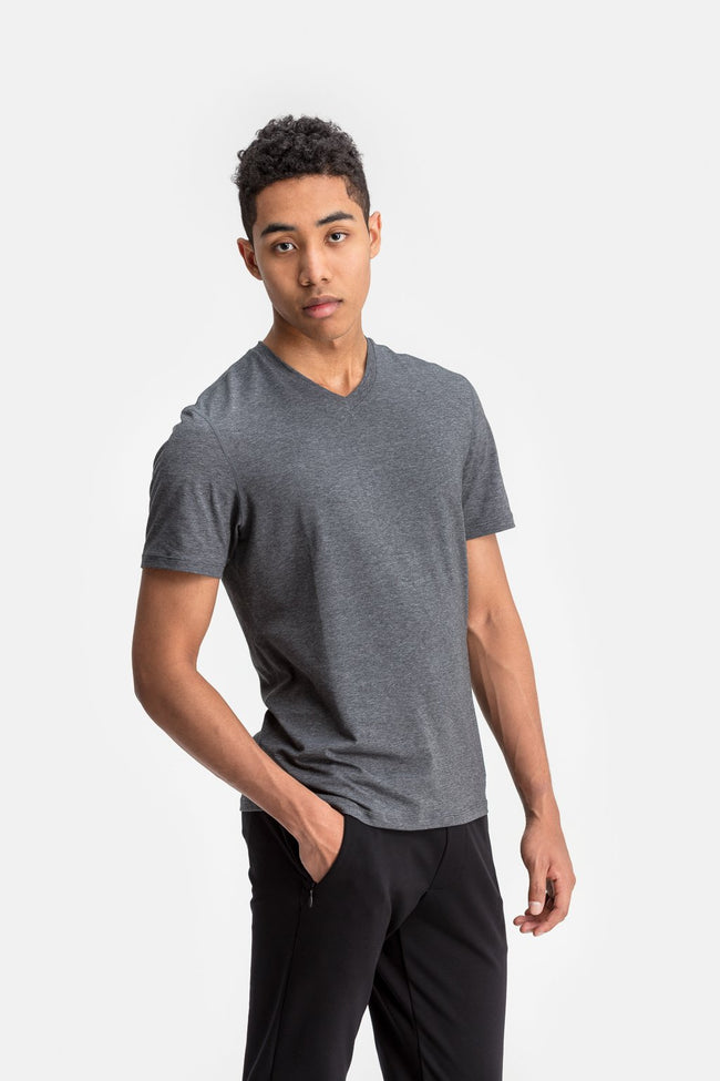 RYU Mens Standard Issue V Neck in Asphalt Heather