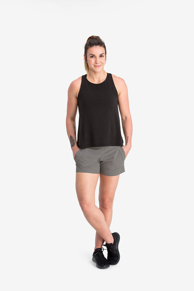 RYU Womens Power Short in Granite