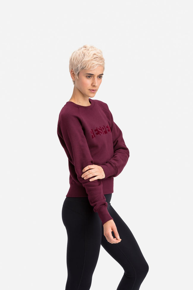 RYU Womens Graphic Core Crew in Burgundy 139