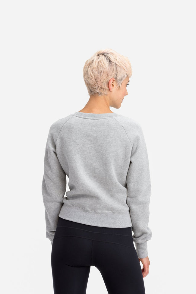 RYU Womens Graphic Core Crew in Athletic Grey Heather