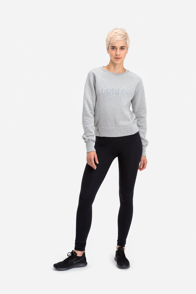RYU Womens Graphic Core Crew in Athletic Grey Heather