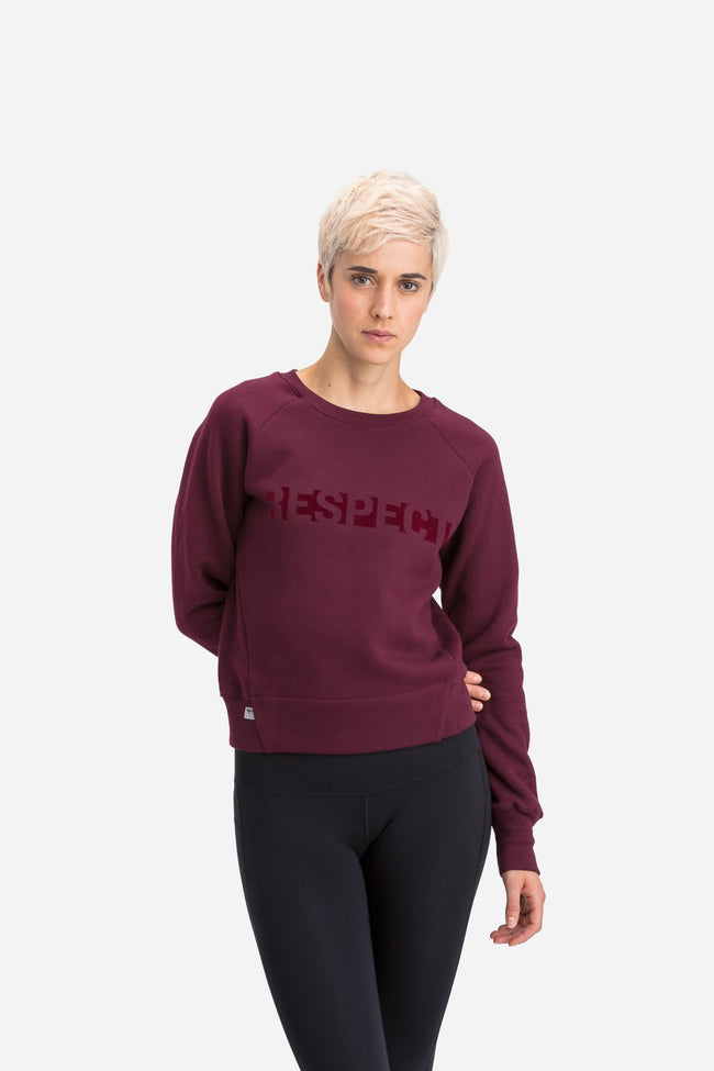 RYU Womens Graphic Core Crew in Burgundy 139