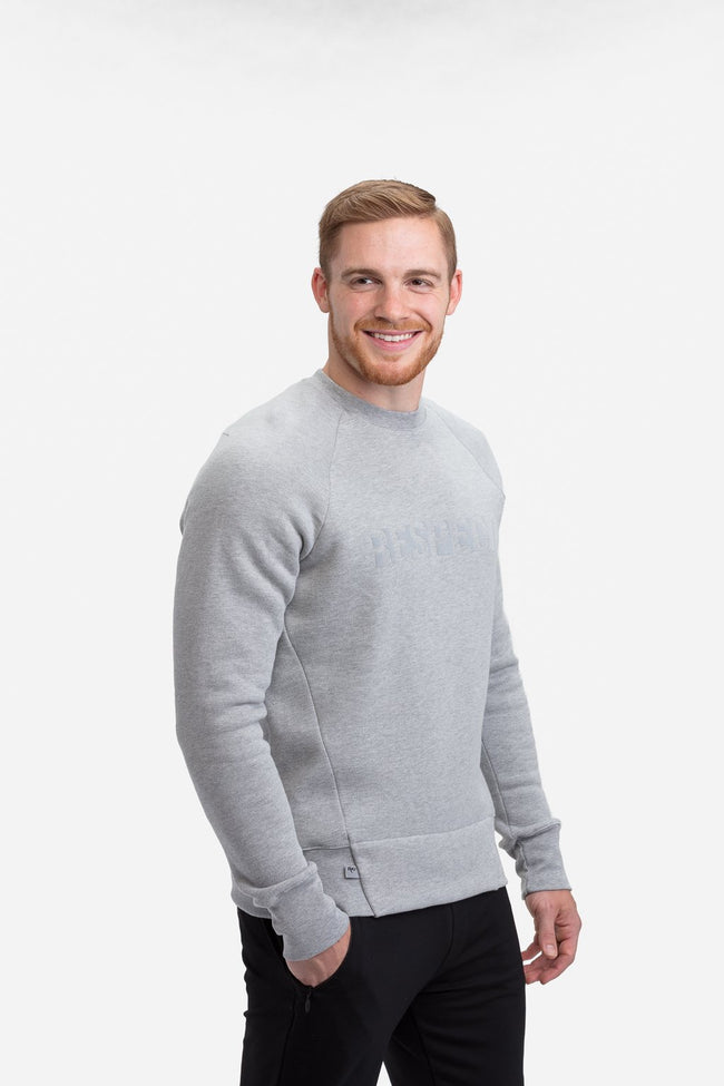 RYU Mens Graphic Core Crew in Athletic Grey Heather