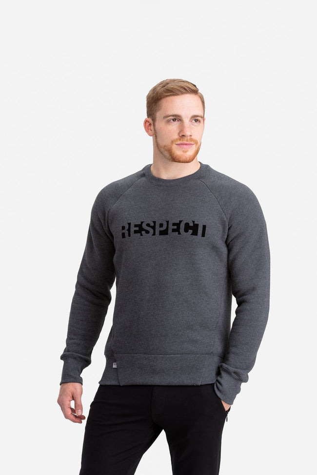 RYU Mens Graphic Core Crew in Asphalt Heather