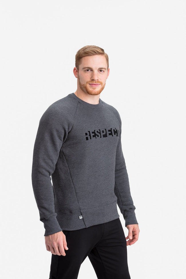 RYU Mens Graphic Core Crew in Asphalt Heather