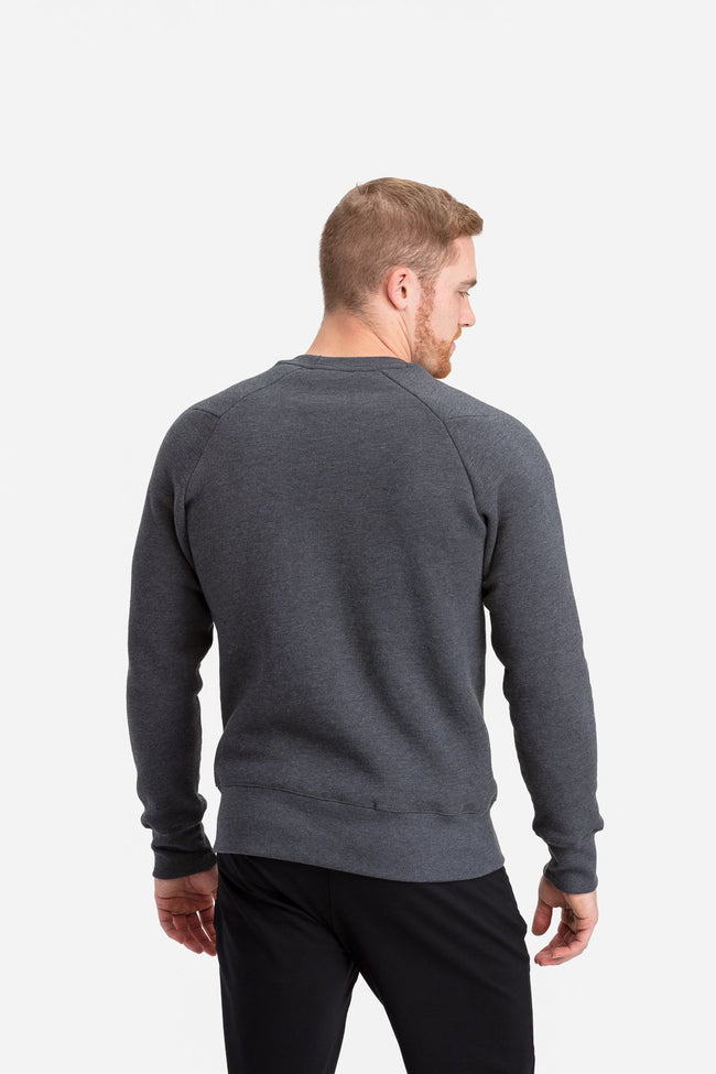RYU Mens Graphic Core Crew in Asphalt Heather