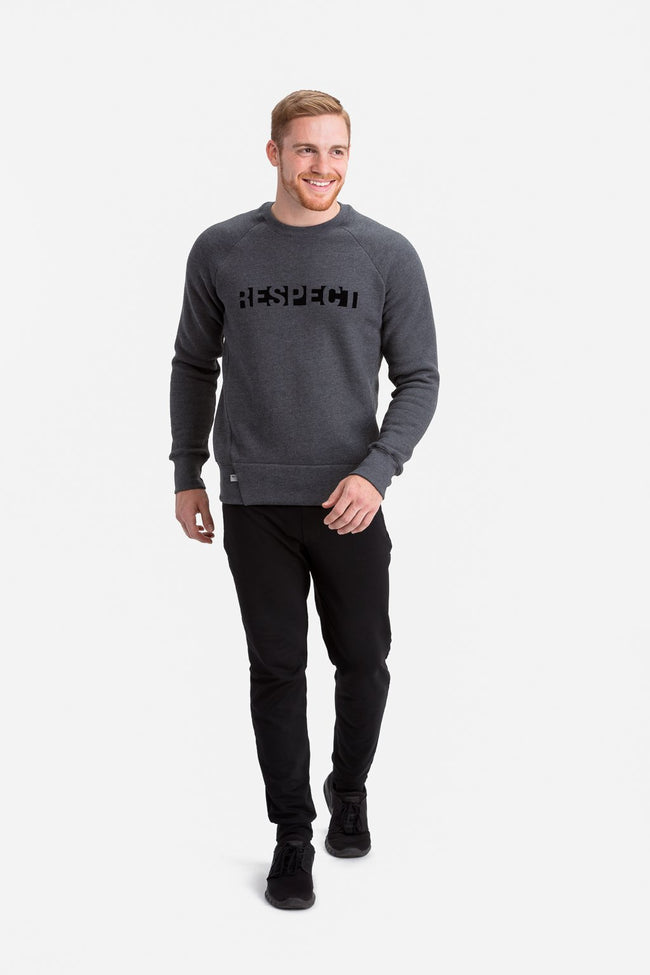 RYU Mens Graphic Core Crew in Asphalt Heather