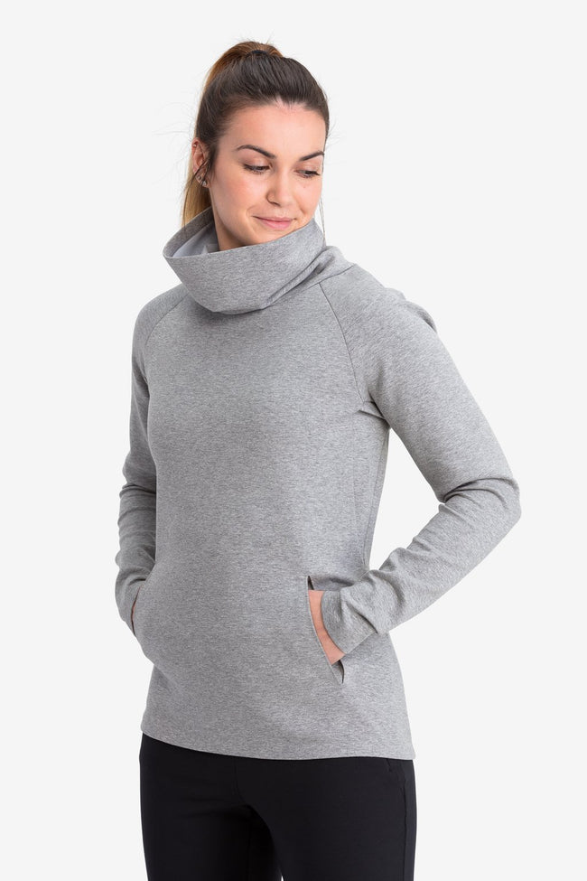 RYU Womens Ethos Pullover in Heather Stone Grey