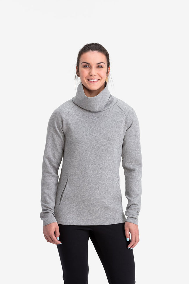 RYU Womens Ethos Pullover in Heather Stone Grey
