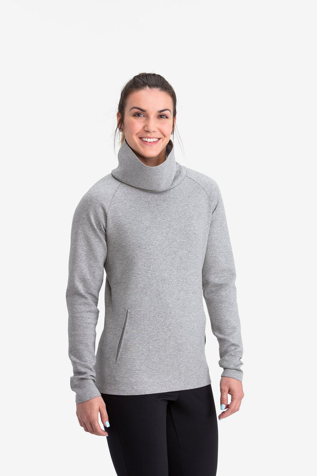 RYU Womens Ethos Pullover in Heather Stone Grey