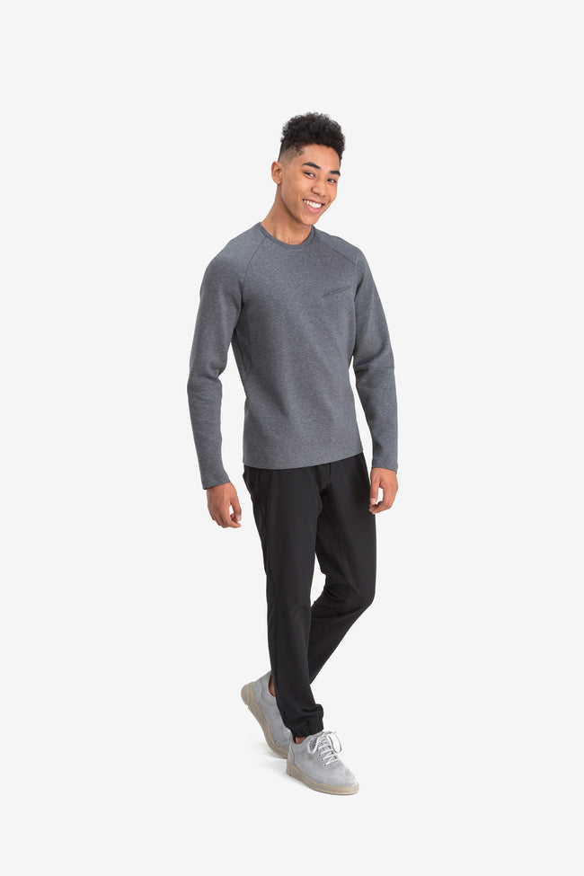 RYU Mens Ethos Crew in Heather Anchor