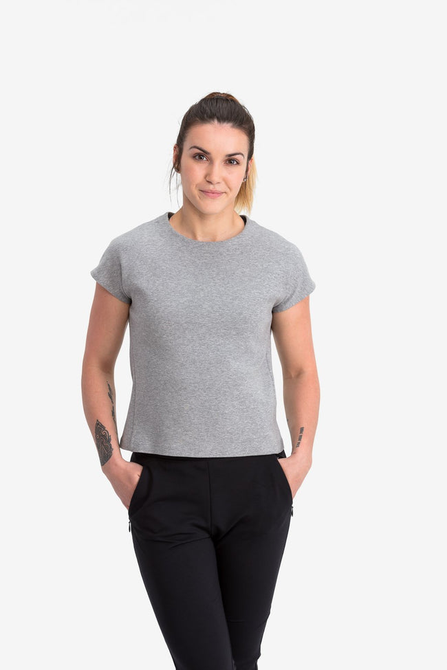 RYU Womens Ethos Sleeveless in Heather Stone Grey