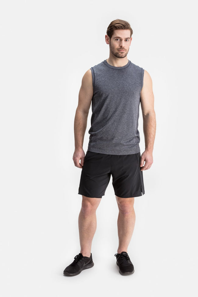 RYU Mens Vapor Sleeveless Tank in Asphalt Heather