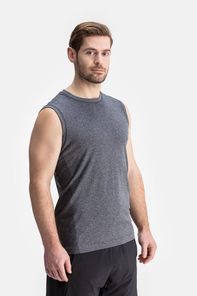 RYU Mens Vapor Sleeveless Tank in Asphalt Heather
