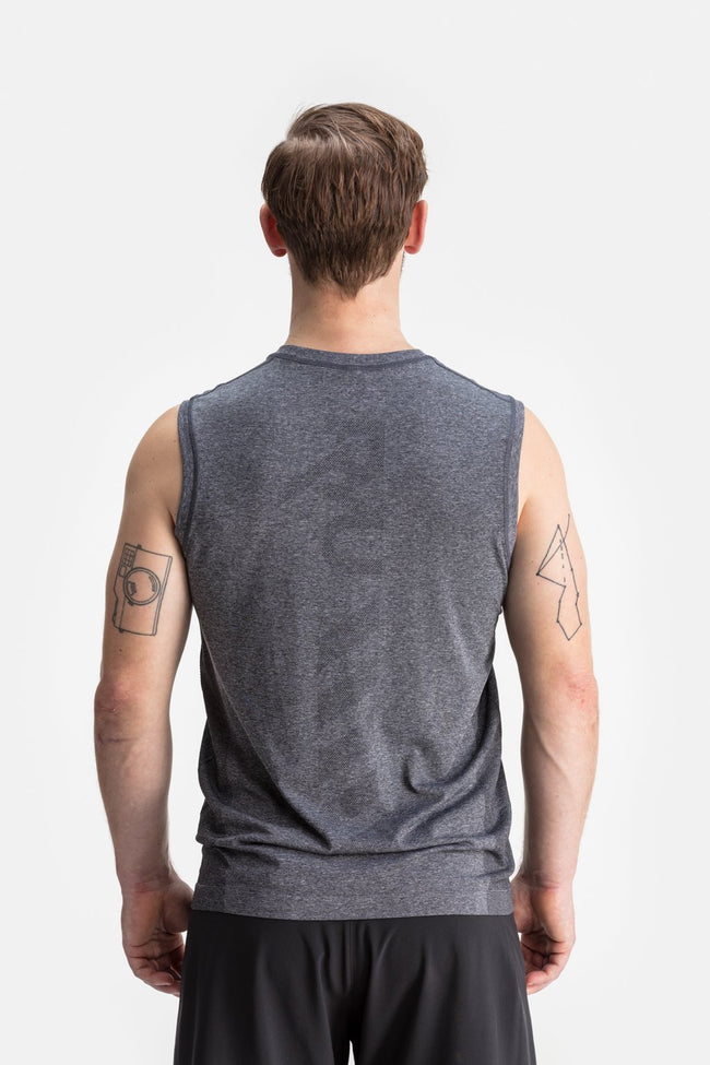 RYU Mens Vapor Sleeveless Tank in Asphalt Heather