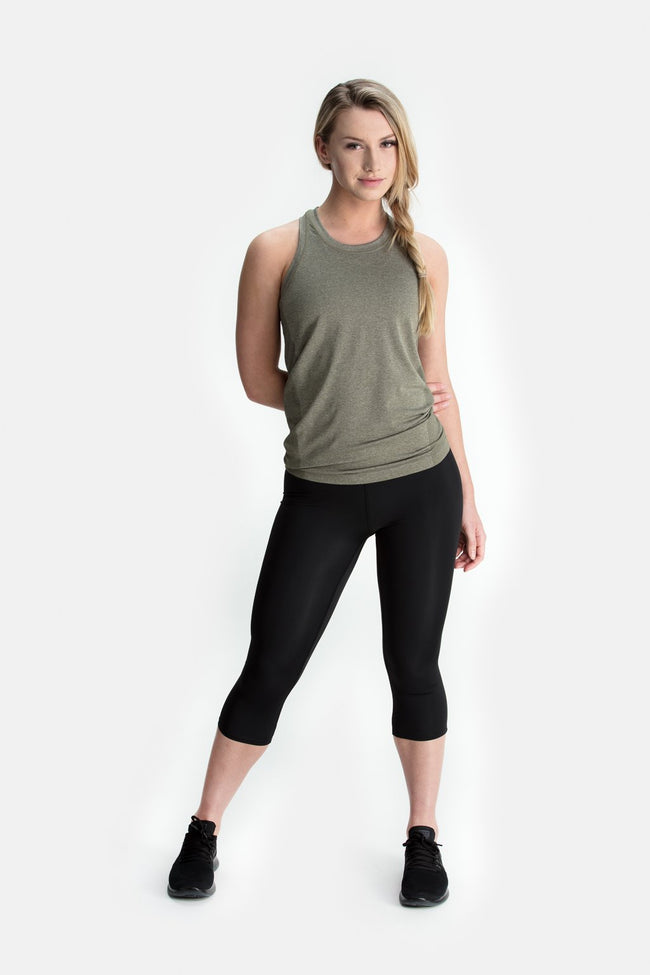RYU Womens Vapor Racerback Tank in Fatigue