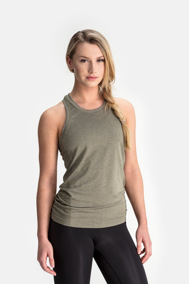 RYU Womens Vapor Racerback Tank in Fatigue