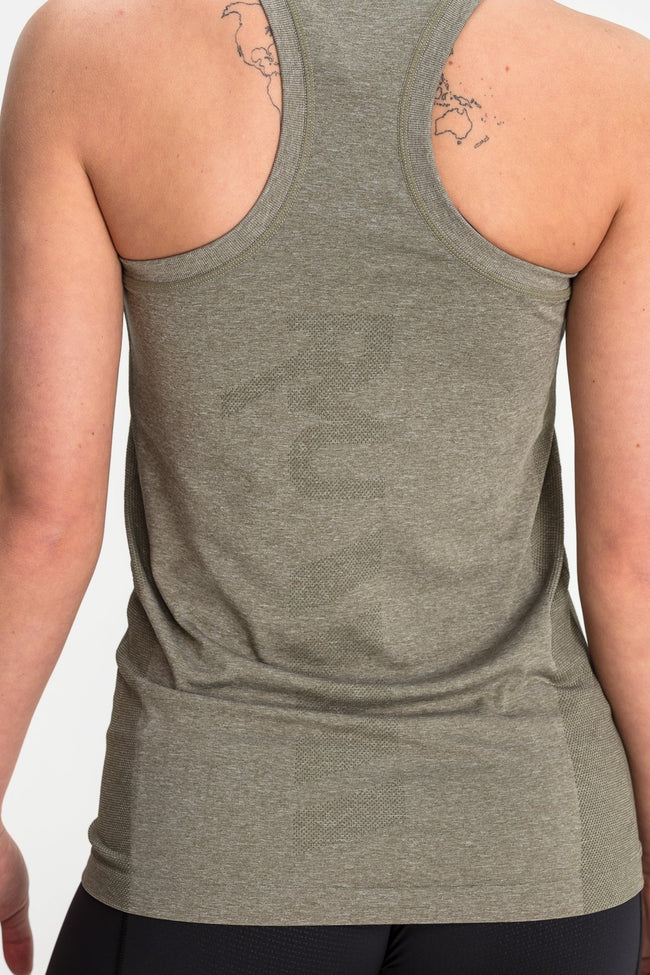 RYU Womens Vapor Racerback Tank in Fatigue