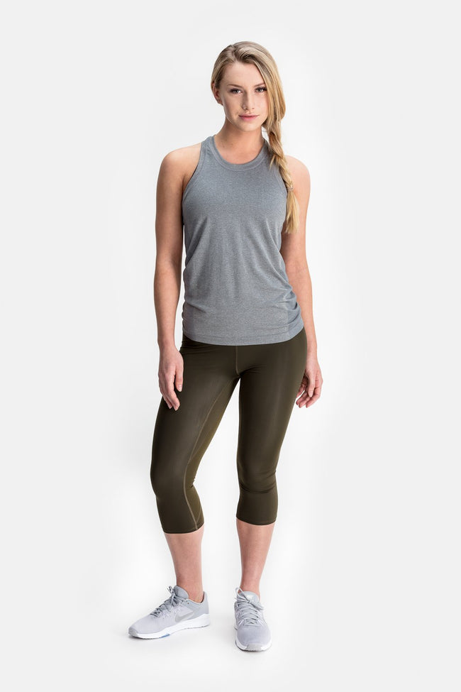 RYU Womens Vapor Racerback Tank in Titanium