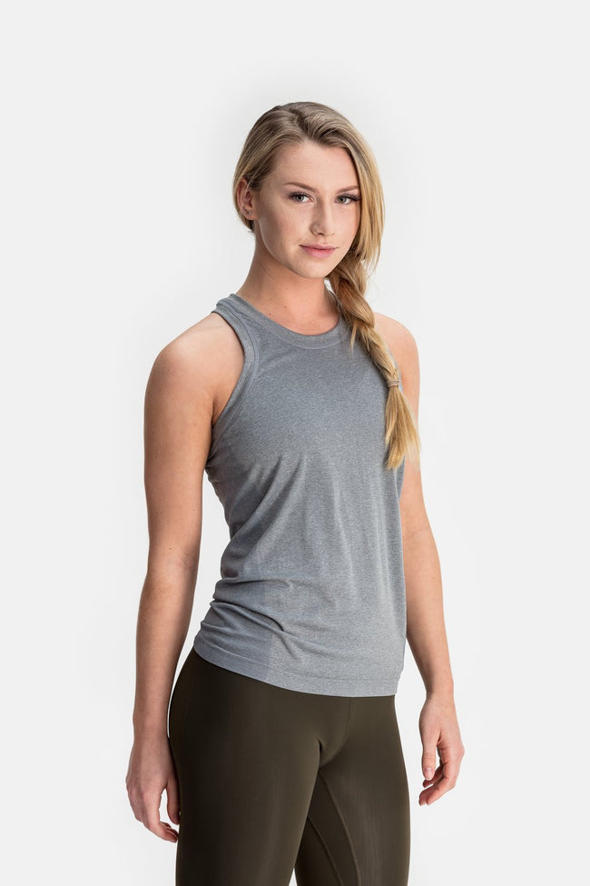 RYU Womens Vapor Racerback Tank in Titanium