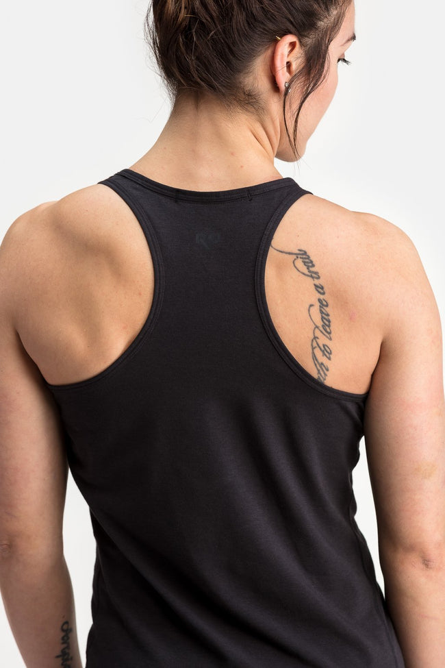 RYU Womens Standard Issue Racerback Tank in Raven