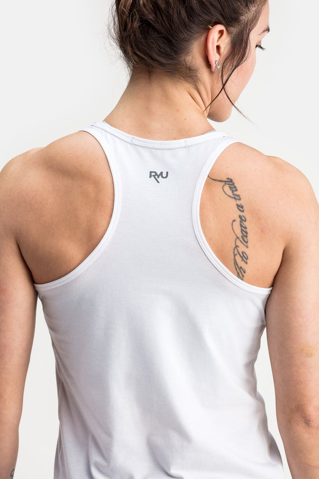 RYU Womens Standard Issue Racerback Tank in White