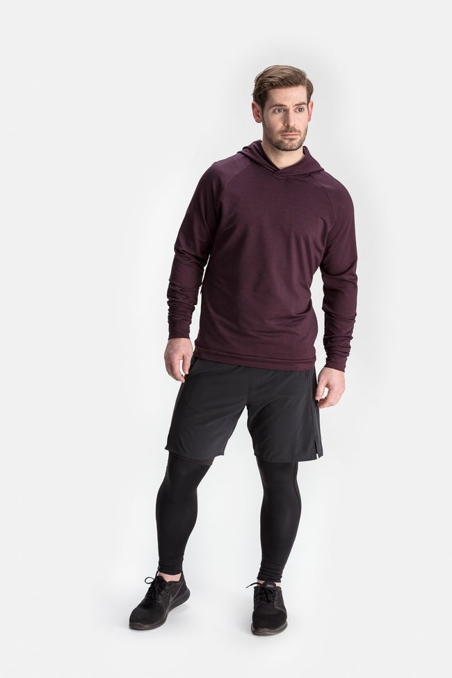 RYU Mens MidLayr Hoodie in Blackened Port