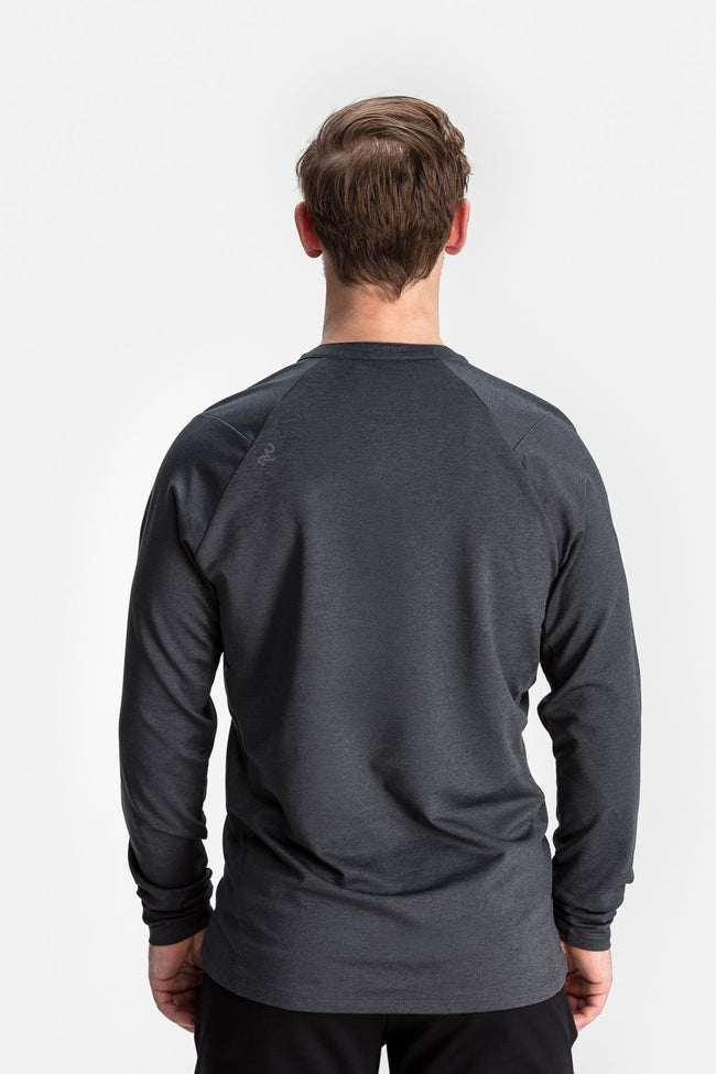 RYU Mens MidLayr Henley in Asphalt Heather