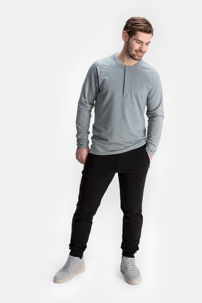 RYU Mens MidLayr Henley in Athletic Grey Heather