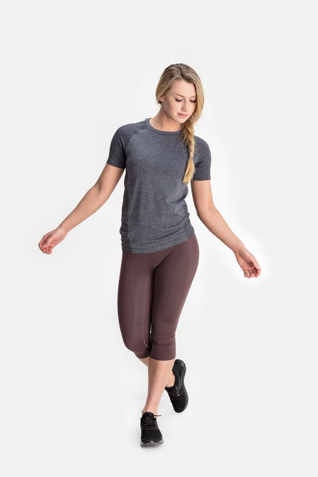 RYU Womens Vapor Crew Neck in Asphalt Heather