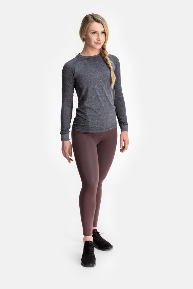 RYU Womens Vapor Long Sleeve in Asphalt Heather