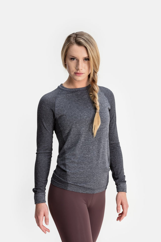 RYU Womens Vapor Long Sleeve in Asphalt Heather