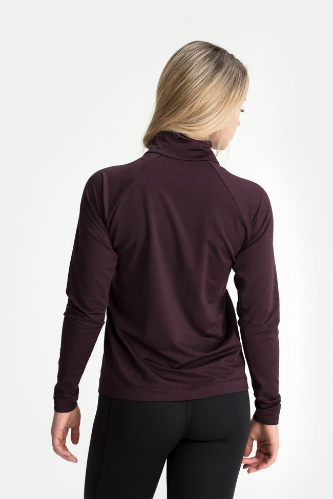 RYU Womens MidLayr 1/2 Zip in Blackened Port