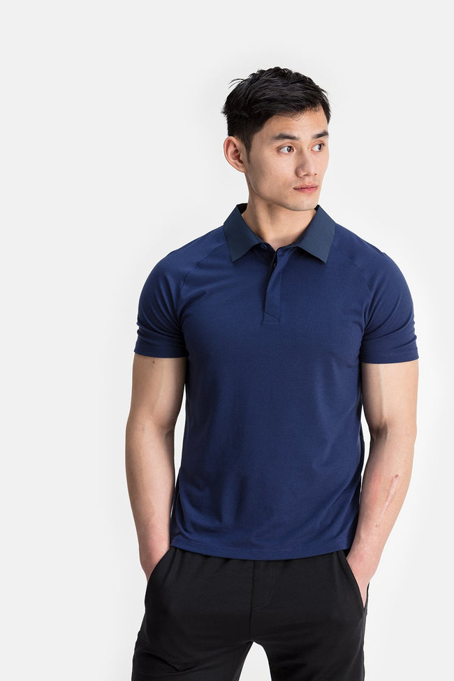 RYU Mens Tech Polo in Deepest Navy