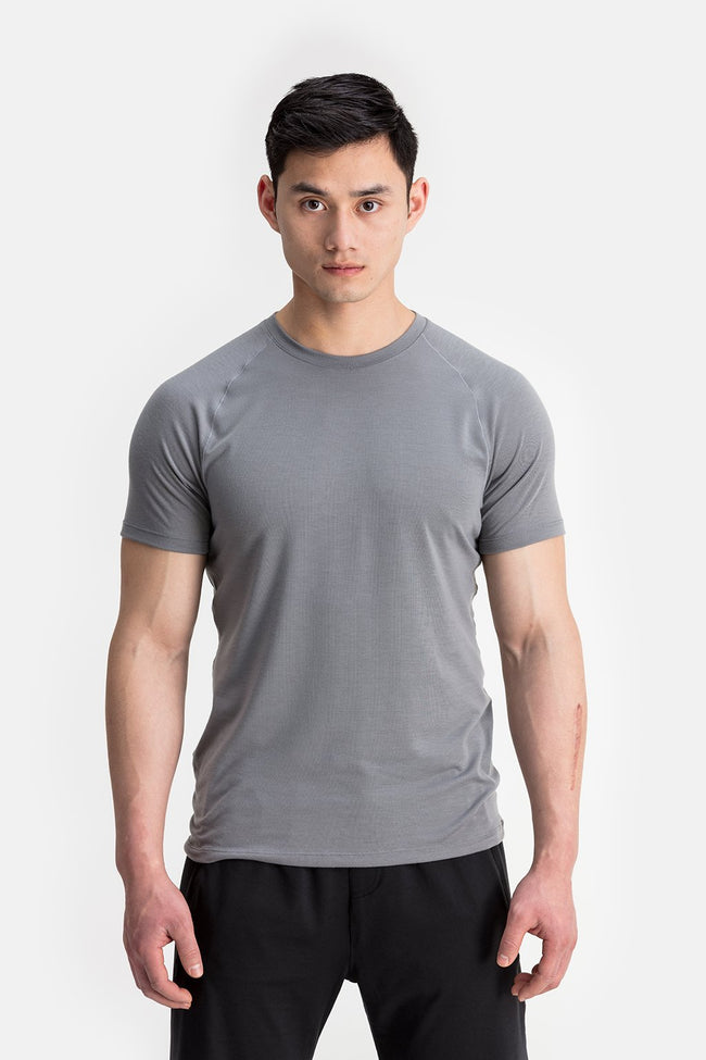 RYU Mens Tech Crew Tee in Titanium